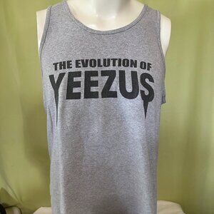 The Evolution of Yeezus Men's Gray Tank Top Size Large Cotton